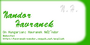 nandor havranek business card